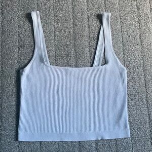Blue Garage cropped tank.